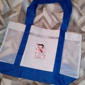Betty Boop Large Canvas Mesh Tote